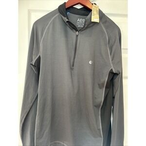 American‎ Eagle Outfitters Gray/black Half  Zip Performance NWT Men's Small